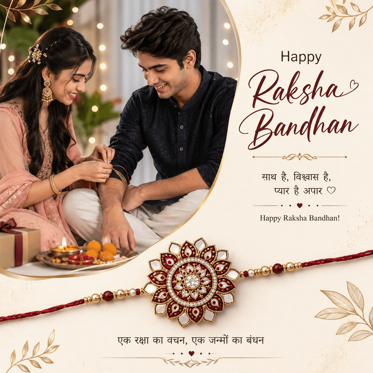 Stylish Raksha Bandhan Brother Sister Portrait