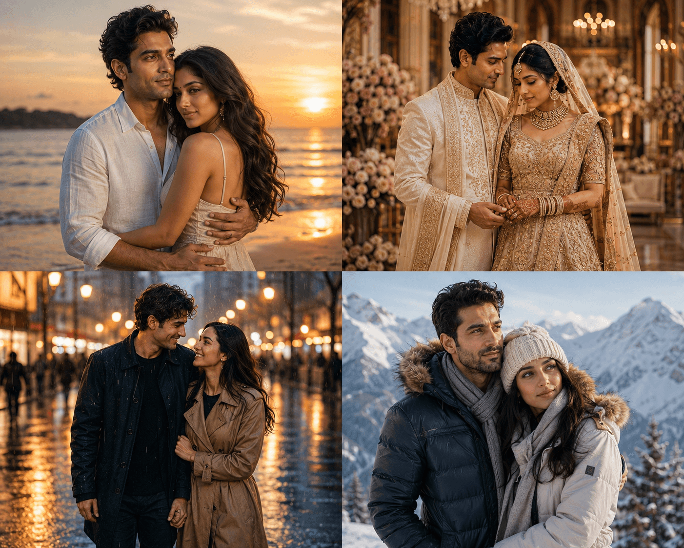 Premium Romantic Couples Collage – Cinematic 8K Photography