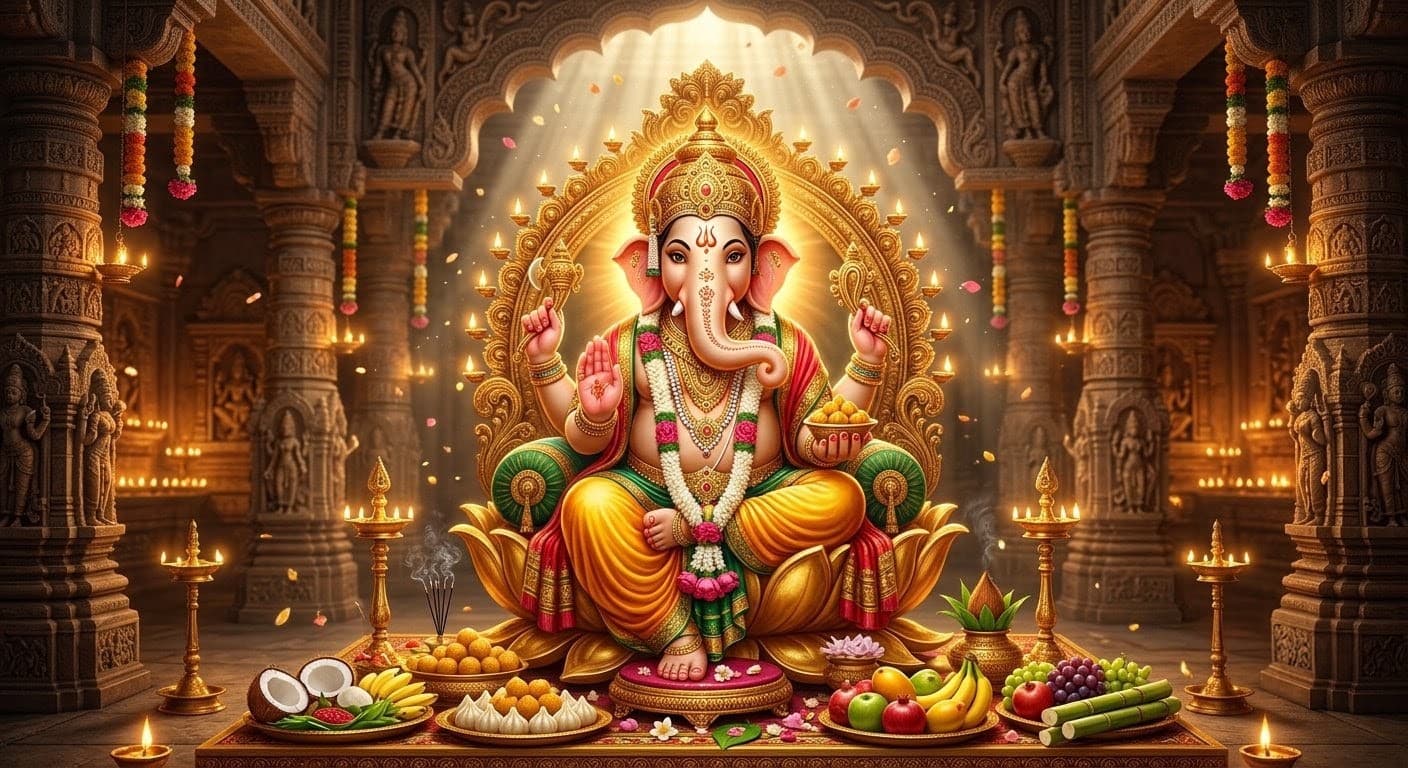 Divine Lord Ganesha Murti – Royal Temple Portrait | Ultra Realistic 8K